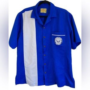 US Air Force Shirt Blue Button Up Short Sleeve  Mens Size Large
